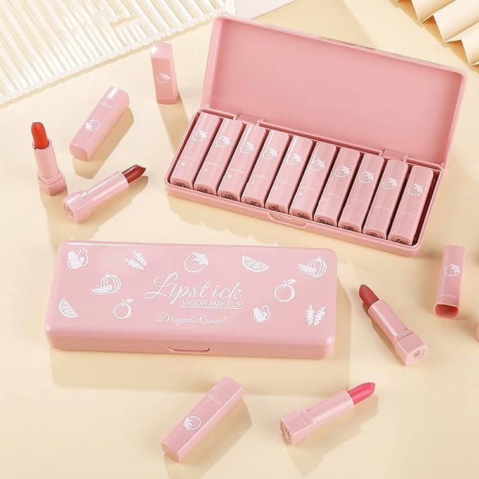 Set Of 10 Dragon Ranee Lipstick Set, Mini Matte Lipstick Set, Lasting Not Stick Natural Lip Tint Lip Glaze, Nude Coloring Pigmented Velvet Lip Gloss Kit Set Of 10 Dragon Ranee Lipstick Set, Mini Matte Lipstick Set, Lasting Not Stick Natural Lip Tint Lip Glaze, Nude Coloring Pigmented Velvet Lip Gloss Kit